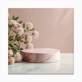 Pink Marble Cake Stand 10 Canvas Print