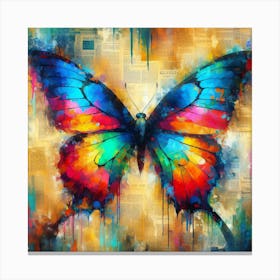 Colourful Modern Abstract Butterfly v1 Canvas Print