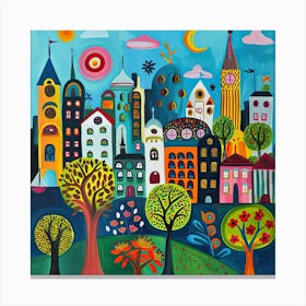 Kids Travel Illustration New York 2 Canvas Print