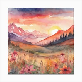 Sunset In The Mountains 9 Canvas Print