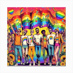 Rainbow Flags Canvas Print
