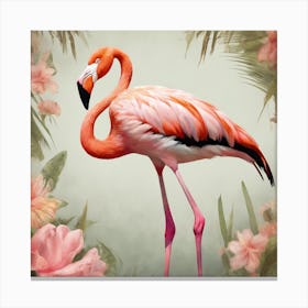 American Flamingo Art Print 1 Canvas Print