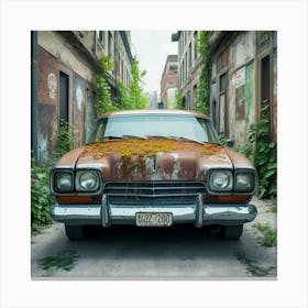 Old Car In Alley 1 Canvas Print