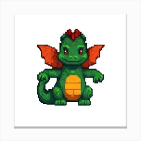 Dragon Pixel Art Canvas Print