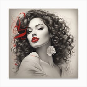 Woman With Curly Hair Canvas Print