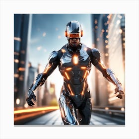 Futuristic Man In Futuristic Suit 41 Canvas Print