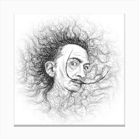 Dali Portrait Drawing Canvas Print