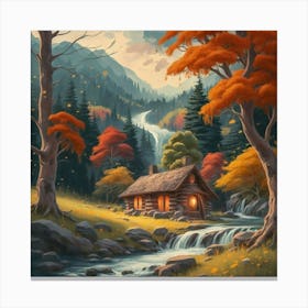 A peaceful, lively autumn landscape 16 Canvas Print