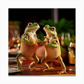 Two Frogs Dancing 1 Canvas Print