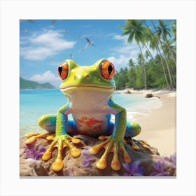 Frog On The Beach 3 Canvas Print