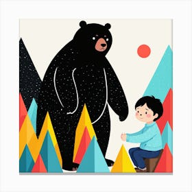 Bear And Boy 8 Canvas Print