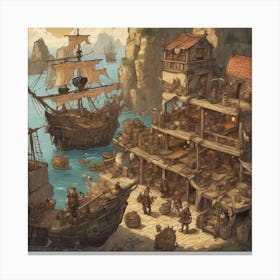 Pirate Village Canvas Print