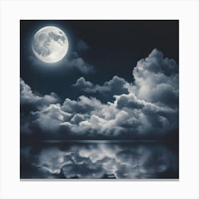 Full Moon Over Water Canvas Print