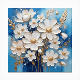 Abstract White Daisies Canvas Print