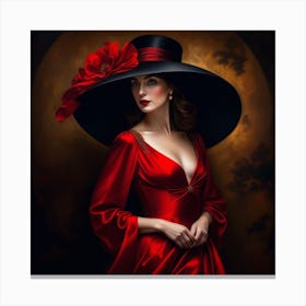 Lady In Red 9 Canvas Print