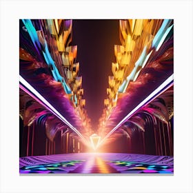 Tunnel With Lights Canvas Print