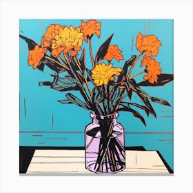 Calendula 2 Pop Art Illustration Square Canvas Print