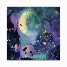 Little Girl In The Forest 3 Canvas Print