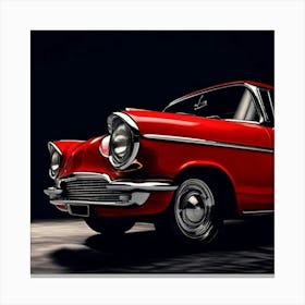 Red Vintage Old Speed Traffic Light Transportation Front Black Vehicle Luxury Car Wheel (3) Canvas Print