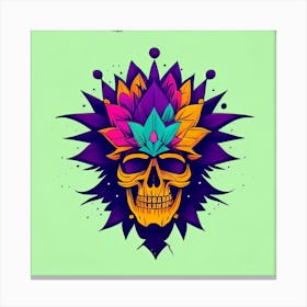 Skull With Flowers Canvas Print