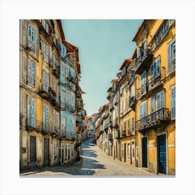 Cobblestone Street In Portugal Canvas Print