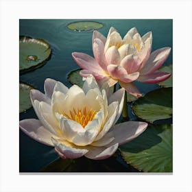 Feel the inner peace in every corner of your home with the Floating Water Lily painting. Acquire this unique piece of art now!" Canvas Print