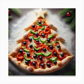 Pizza Christmas Tree Canvas Print