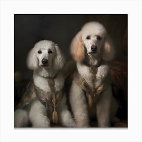 Portrait Of 2 Poodles (Old Master) Canvas Print