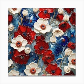 Red and white and blue Canvas Print