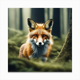 Red Fox In The Forest 38 Canvas Print