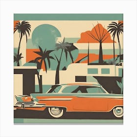 Retro Vintage California Sunset Canvas Print