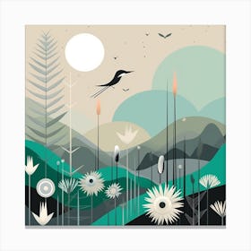 Bird In The Meadow Canvas Print