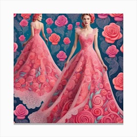 Pink Roses Canvas Print