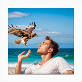 Man With A Hawk Canvas Print