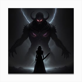 Demon in the darkness Canvas Print