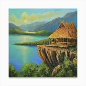 Hut On The Cliff Canvas Print