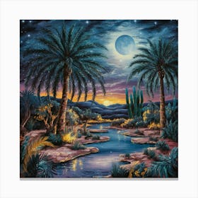 moonlit oasis 3 Canvas Print