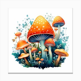 Mushrooms In The Forest 88 Canvas Print