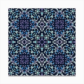 Abstract geometric pattern in pixel art style. 4 Canvas Print