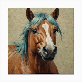 Blue Haired Horse Canvas Print