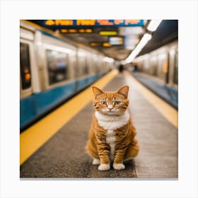 Subway Cat Canvas Print