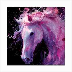 Horse In Pink And Purple Abstract Splendor 1 Canvas Print