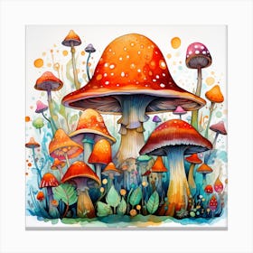 Colorful Mushrooms Canvas Print