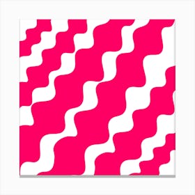 Slanting Pink Wavy Pattern Canvas Print