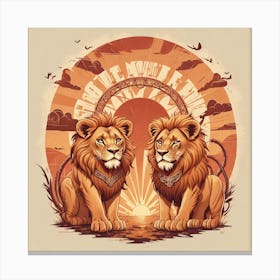 Lions In The Sun Canvas Print
