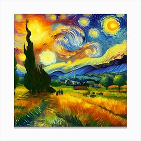 A Van Gogh Style Landscape With Bright Colors And Thick Brushstrokes 4 Canvas Print