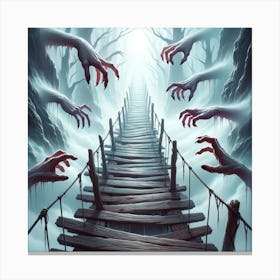 Zombies On A Bridge Canvas Print