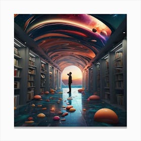 Library In Space Canvas Print