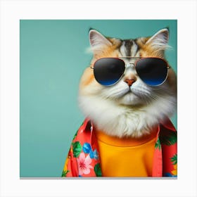 Cat Wearing Sunglasses Canvas Print