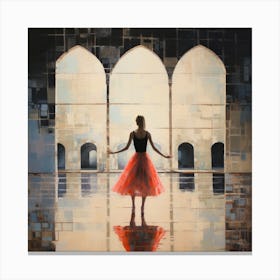 Dancer In Red Dress Canvas Print